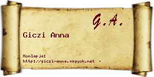 Giczi Anna névjegykártya