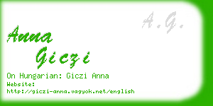 anna giczi business card